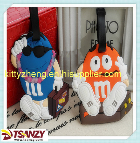 promotion soft pvc cartoon luggage tag 