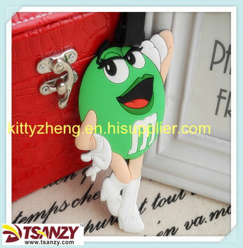 promotion soft pvc cartoon luggage tag 