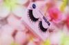 Adhesive Synthetic Fibre Diamond False Eyelashes Decorated With Feather