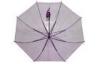 Long Colorful Clear PVC Umbrella , 46 Inch Arc Purple Aluminium Frame