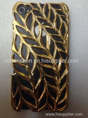 PC material cell phone case for Iphone4S (smooth surface olive branch style golden color)