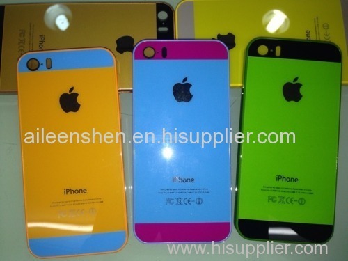 PC material cell phone case for Iphone5S(smooth surface single bottom shining cover shining yellow color)