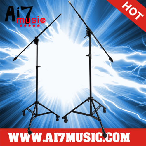 AI7MUSIC Height adjustable tripod studio boom stand with wheel Microphone Stands