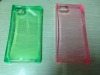 TPU material mobile phone case for Samsung S5(smooth surface ice block shape transparent dark green color)