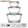 Clear Stackable Pyrex Glass Round Food Storage Containers For Vegetable / Fruit