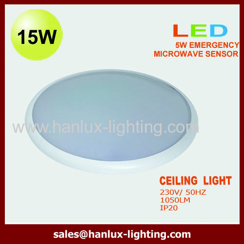 17W 35000h LED ceiling with microwave sensor