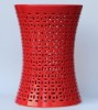 Ceramic carved red stool