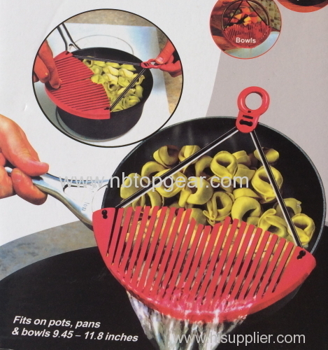 One hand holder silicone pot strainer new 2014