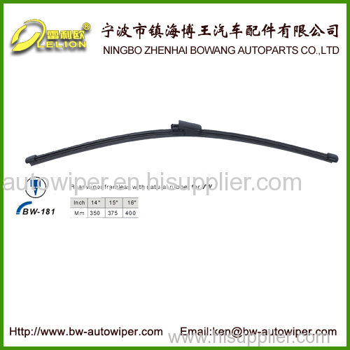 Rear wiper frameless with nature rubber