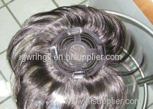 Customized Gray Swiss Lace Top Closure Toupee , Chinese Human Hair Toupee