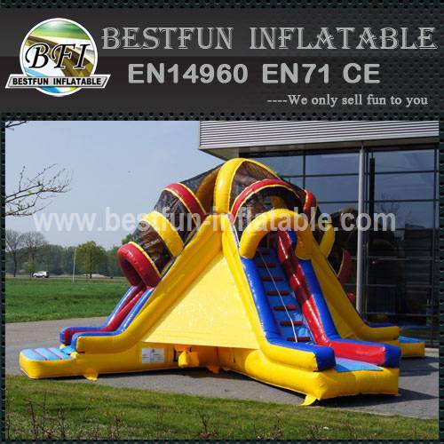 Hot commercial vulcano inflatable slide for sale