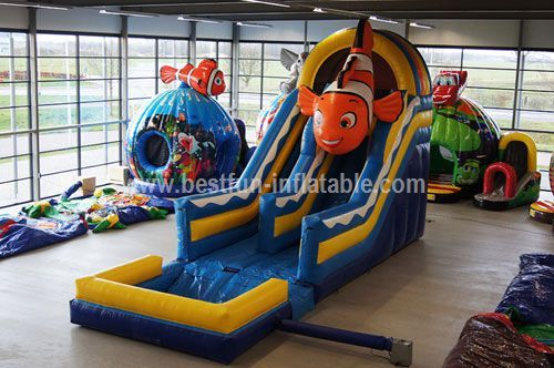 Adult commercial use inflatable marine animals water slide