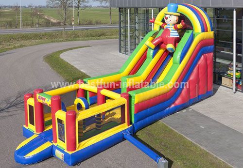 Factory price lovely inflatable clown slide