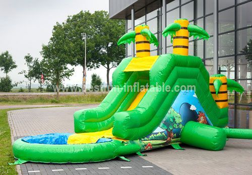 Functional inflatable jungle slide