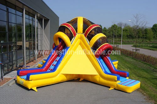 Hot commercial vulcano inflatable slide for sale