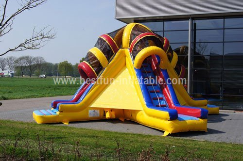 Hot commercial vulcano inflatable slide for sale