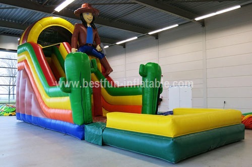 Western cowboy inflatable jumping slide
