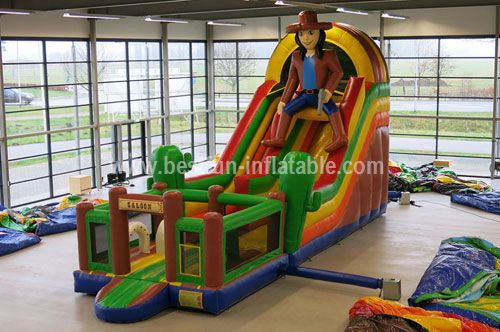 Western cowboy inflatable jumping slide