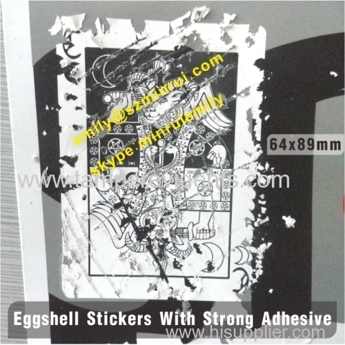 Custom Poker Size And Shape Egg Shell Graffiti Vinyl Stickers With Your Own Design or Ideas