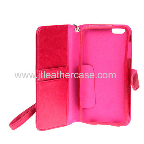 Luxury design 5.5 inch card holder wallet case for iPhone 6 full body protector