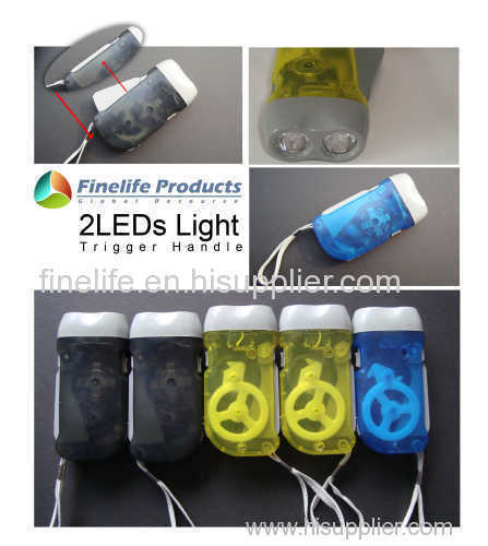 2 led mini led dynamo flashlight