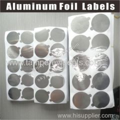 Custom Pre Die Cut Self Adhesive Aluminum Foil Seal Stickers For Cosmetics with Customizd Sizes and Shapes