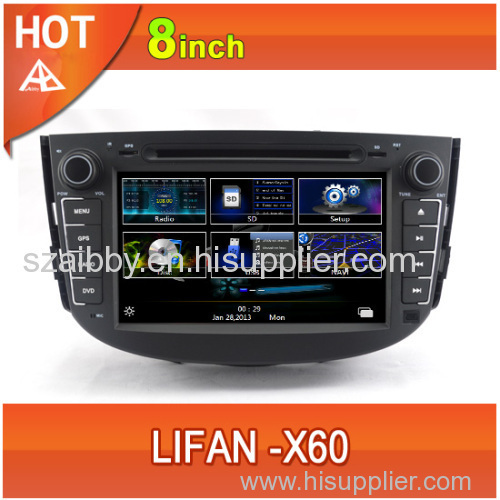 Lifan X60 car dvd player bluetooth ipod radio TV USB 3G Wifi canbus navigation gps 8inch touchscreen steering wheel