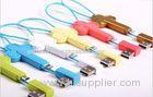 Retractable long USB Charger Cable for blackberry , blue / white / yellow