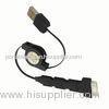 Telescopic ABS / PU USB Charger Cable for Cell Phone , retractable