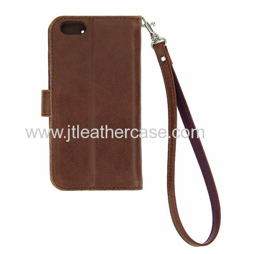 2014 Hot selling Brown leather wallet phone case cover for iphone6 PU