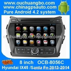 Ouchuangbo car head unit sat navi DVD player for with Hyundai IX45 santa Fe 2013-2014 GPS navigation