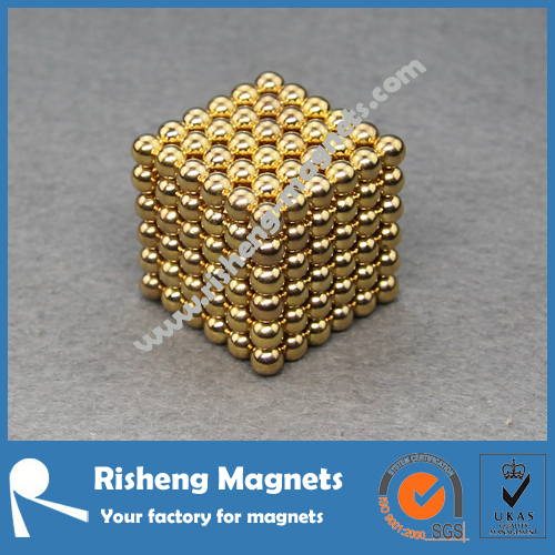 216+6 pcs 5mm Gold Plated Sphere Magnets Neocube NdFeB Magnet Balls