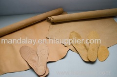 Leather insoles with latex or cork