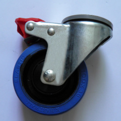 swivel locking elastic rubber casters