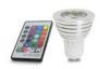 3 Watt Aluminum LED Spotlight Bulb , RGB Multi Color LED Spot Light with Remote Controller