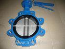 DN50 / DN100 Stainless Steel Lug butterfly valve with DIN or ANSI flange , Metal seated