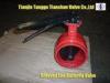 Red / Blue Manual or Electric Gear Box Grooved End Butterfly Valve for pipeline flow