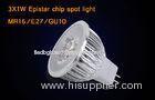 Dimmable MR16 3 * 1W LED Spotlight Bulbs With Epistar , Warm White LED Light