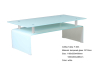 tempered glass white paint tea table
