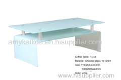 tempered glass white paint tea table