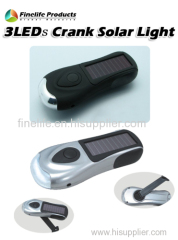 Solar hand crank light