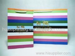 colorful stripe handle bags
