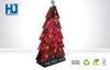 Red Christmas Tree Cardboard Advertising Displays , Double Sided Display Stand