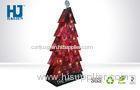 Red Christmas Tree Cardboard Advertising Displays , Double Sided Display Stand