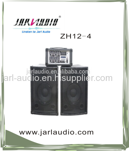 portable pa combo speaker system power mixer and passive wooden speaker