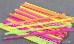 plastic drinking straw wth spoon