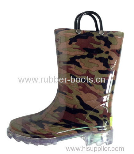 Kids PVC Boots With LED Lights