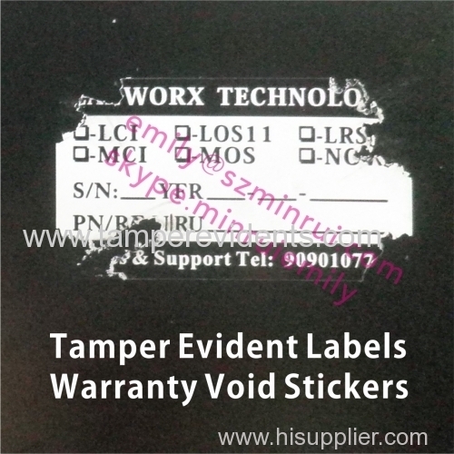 Custom Writable Big Size Tamper Proof Seal Stickers With Sequence Numbers Destructibe Fragile Eggshell Stickers