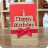 red ribbon birthday's cards