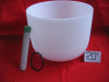 Portable hand held crystal singing bowl with handles